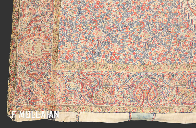 Antique Kashmir Silk Textile n°:64844388